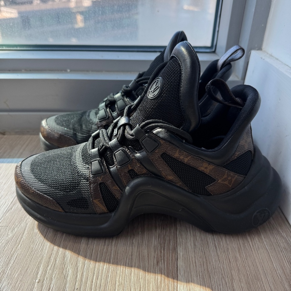 LOUIS VUITTON Archlight black LV monogram chunky sneakers EU39